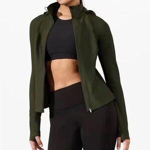 Athleta Interval Jacket Women’s Large Aspen Olive Full Zip NWT